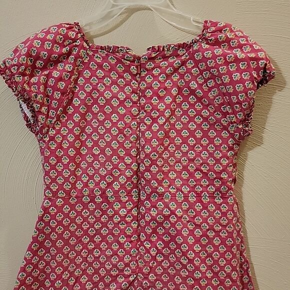 RALPH LAUREN BLUE LABEL PINK PATTERNED CAP SLEEVE DRESS, SIZE 6 - Picture 5 of 7